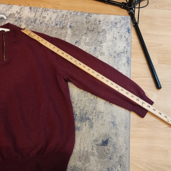 Viyella 100% Merino Wool Maroon 1/2 Zip Sweater Mens Size XXL - Picture 3 of 16